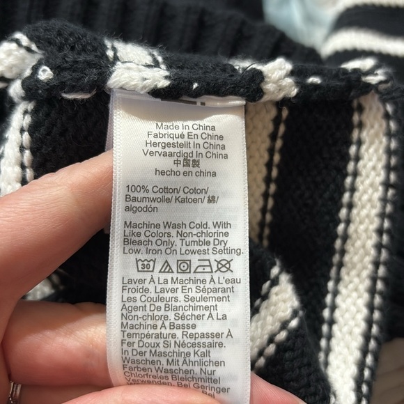 NWT J. Crew Cotton Turtleneck Sweater in Black Stripe Sz XXS - Picture 9 of 10